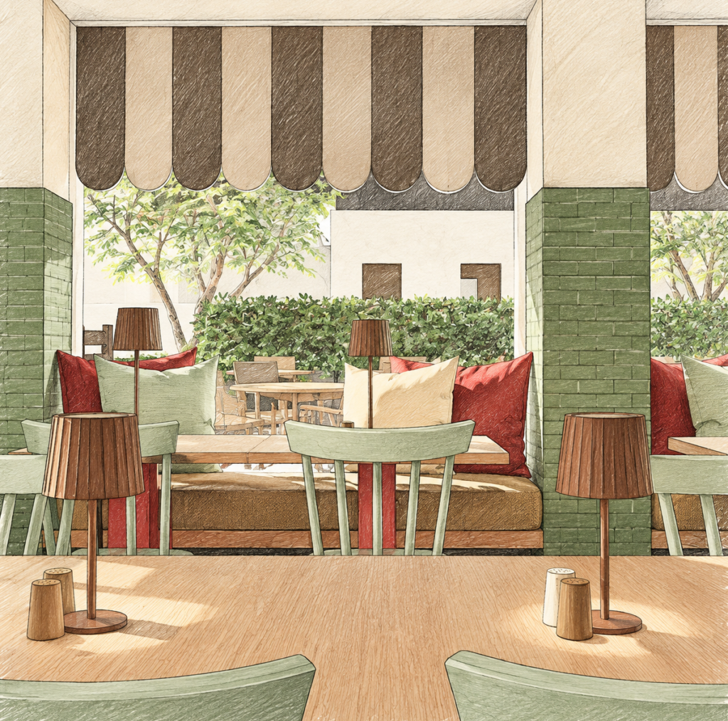 Projeto de interiores para um restaurante português em Carcavelos