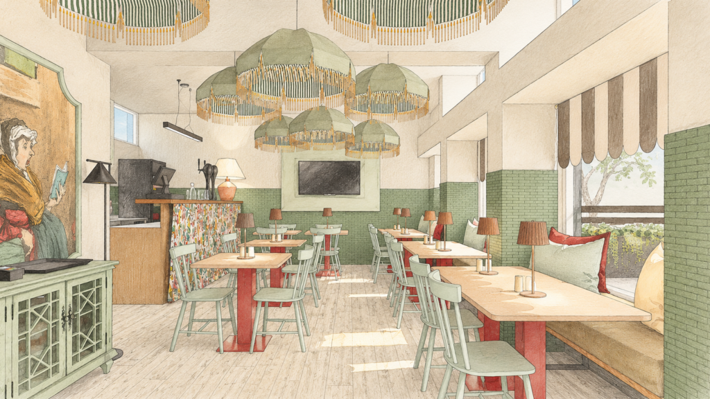 Projeto de interiores para um restaurante português em Carcavelos